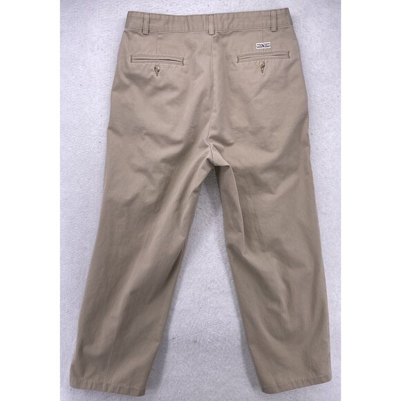 Polo Ralph Lauren Pants Men's 33x30 Khaki Tan Chino Hampton Relaxed Fit Pleated - Picture 9 of 16